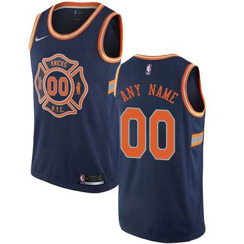Men & Youth Customized New York Knicks Swingman Navy Blue Nike City Edition Jersey